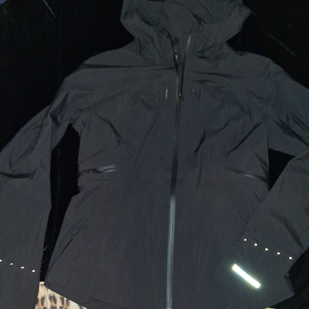 lululemon athletica Black Hooded Ski Jacket with Reflective Accents